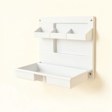 Linden Edge Empty Wall-Mounted Tool Organizer Panel - White (synthetic illustration; no displayed measurements)