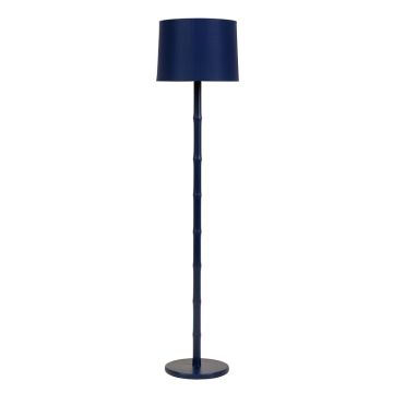 Cove Bend Floor Lamp With A Plain Fabric Shade - Navy