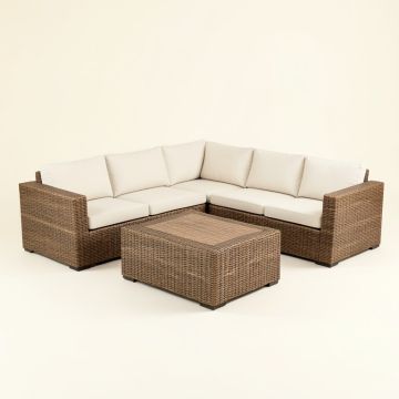 Alexandria 11 Piece Rattan Sectional Seating Group With Cushions (synthetic illustration; no displayed measurements)