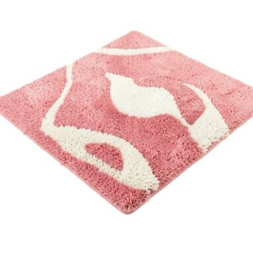 Kjellfrid Shaggy Pink/White Area Rug