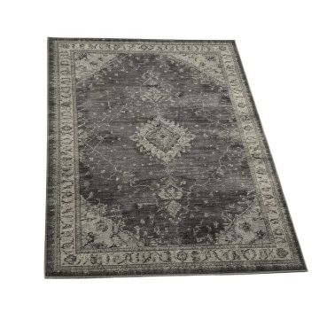 Waterston Oriental Tufted Wool Rust/Charcoal Area Rug