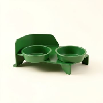 Laurel Crest Pet Feeding Stand With Two Plain Empty Bowls - Green (synthetic illustration; no displayed measurements)