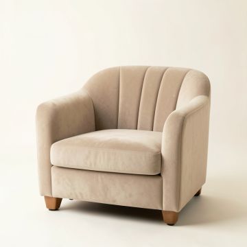 Ash Dale Upholstered Armchair - Beige (synthetic illustration; no displayed measurements)