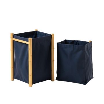 Reed Bridge Laundry Sorting Station With Plain Removable Bags - Navy