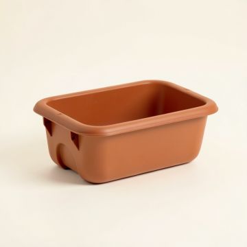 Brook Crest Empty Railing Planter With Integral Brackets - Terracotta (synthetic illustration; no displayed measurements)