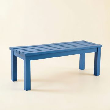 Reed Bridge Indoor Bench - Blue (synthetic illustration; no displayed measurements)