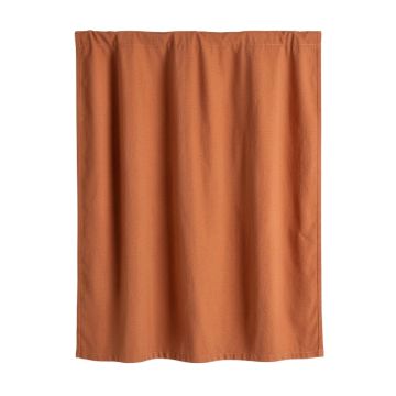 Bay Bluff Shower Curtain Hanging Flat From A Plain Rod - Terracotta