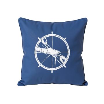 Connors Nautical Lobster And Ship Wheel Lumbar Pillow