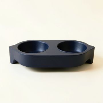 Harbor Field Pet Feeding Stand With Two Plain Empty Bowls - Navy (synthetic illustration; no displayed measurements)