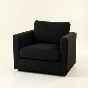 Dawn Branch Upholstered Armchair - Black (synthetic illustration; no displayed measurements)