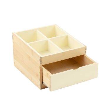 Cedar Branch Empty Coffee-Station Organizer - Cream
