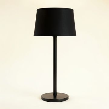 Aspen Bridge Floor Lamp With A Plain Fabric Shade - Black (synthetic illustration; no displayed measurements)