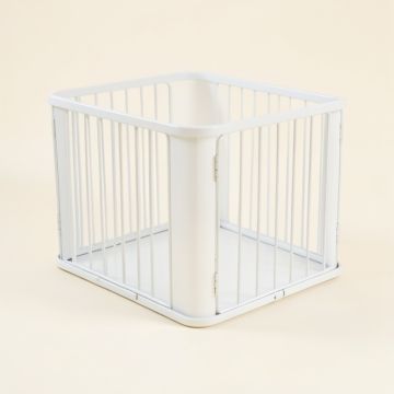 Oak Edge Empty Furniture-Style Pet Crate - White (synthetic illustration; no displayed measurements)