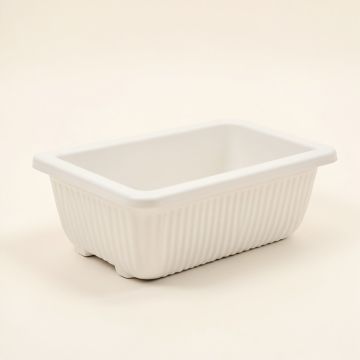 Lake Bluff Empty Railing Planter With Integral Brackets - White (synthetic illustration; no displayed measurements)