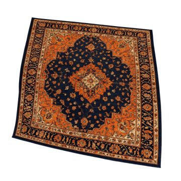 Hillsby Oriental Orange/Dark Blue Area Rug