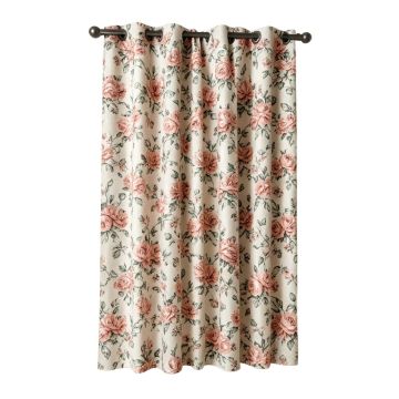 Affric Lined And Interlined Floral Room Darkening Grommet Single Curtain Panel