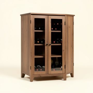 Aadil Open Shelf Bar Cabinet With Wine Storage (synthetic illustration; no displayed measurements)