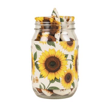 3Drose Country Rustic Mason Jar With Sunflower Home Sweet Home Potholder