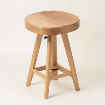 Molinaro Swivel Solid Wood Adjustable Height Bar Stool (synthetic illustration; no displayed measurements)