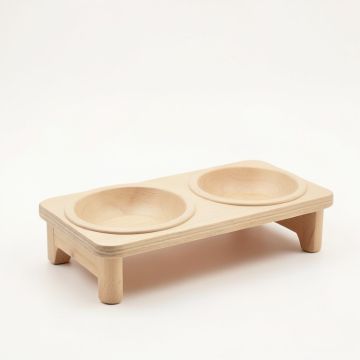 Slate Dale Pet Feeding Stand With Two Plain Empty Bowls - Beige (synthetic illustration; no displayed measurements)