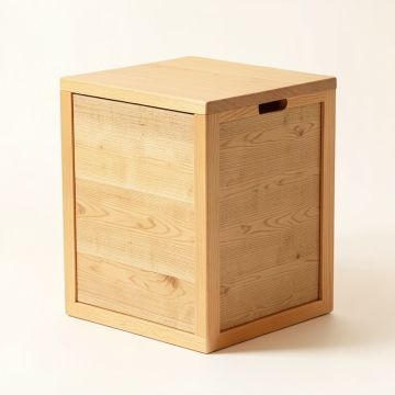 Single-Load Seated Laundry Hamper (synthetic illustration; no displayed measurements)