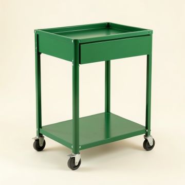 Heath Crest Empty Rolling Workshop Cart - Green (synthetic illustration; no displayed measurements)