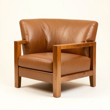 Anderss 25 '' Wide Top Grain Leather Armchair (synthetic illustration; no displayed measurements)