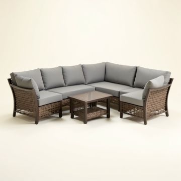 Kathy Ireland Homes & Gardens Madison Ave. 12 Piece Outdoor Aluminum Patio Furniture Set 12G (synthetic illustration; no displayed measurements)