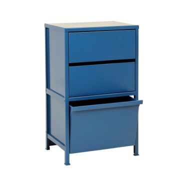 Oak Brook Freestanding Pull-Out Hamper Cabinet - Blue