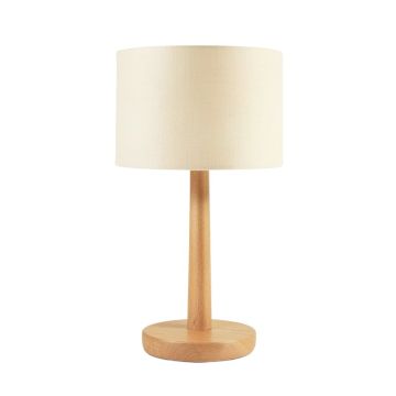 Hazel Bridge Table Lamp With A Plain Fabric Shade - Beige