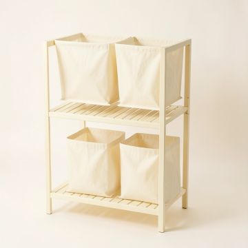 Willow Bend Laundry Sorting Station With Plain Removable Bags - Cream (synthetic illustration; no displayed measurements)