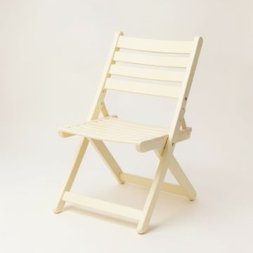 Maple Crest Folding Outdoor Chair - Cream (synthetic illustration; no displayed measurements)