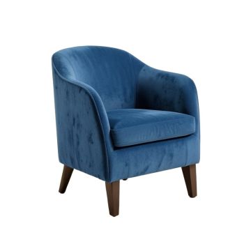 Stouferberg Velvet Side Chair In Blue