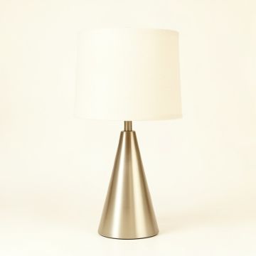 Laurel Arc Table Lamp With A Plain Fabric Shade - Ivory (synthetic illustration; no displayed measurements)