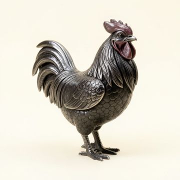 Anatole Tin And Chalkboard Rooster Figurine (synthetic illustration; no displayed measurements)