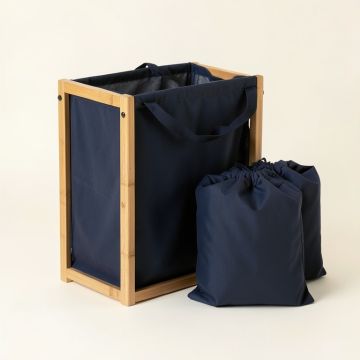 Glen Crossing Laundry Sorting Station With Plain Removable Bags - Navy (synthetic illustration; no displayed measurements)