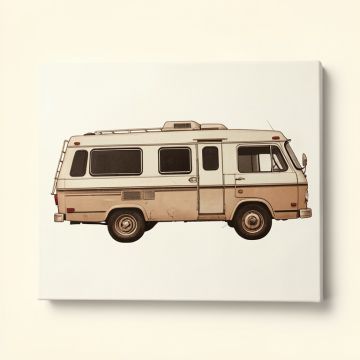Lake Camper Vintage Advertisement On Wrapped Canvas (synthetic illustration; no displayed measurements)