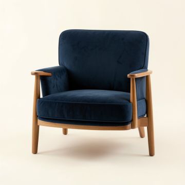 Summit Bridge Upholstered Armchair - Navy (synthetic illustration; no displayed measurements)