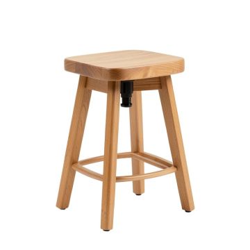 Parsons Swivel Solid Wood Adjustable Height Bar Stool