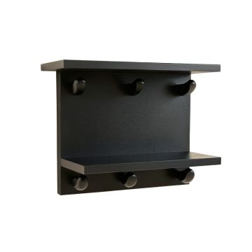 Linden Bend Wall-Mounted Entryway Organizer Shelf - Black