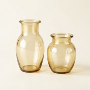 2 Piece Halie Gold Indoor / Outdoor Glass Table Vase Set (synthetic illustration; no displayed measurements)