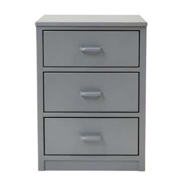 Kist 3 - Drawer Metal Nightstand In Gray