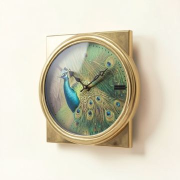 Oversized Shanda Glorious Peacock 9 '' Wall Clock (synthetic illustration; no displayed measurements)
