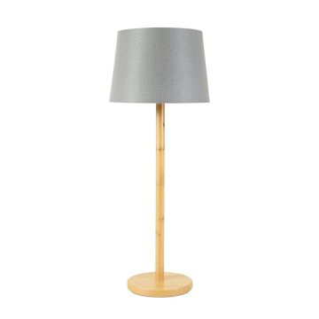 Willow Branch Floor Lamp With A Plain Fabric Shade - Gray