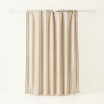 Ridge Brook Shower Curtain Hanging Flat From A Plain Rod - Beige (synthetic illustration; no displayed measurements)