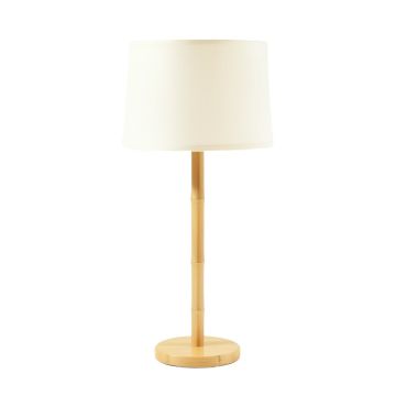 Spruce Crest Floor Lamp With A Plain Fabric Shade - Cream