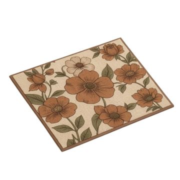 Fairview Rectangle Welcome Flower Painted Vinyl Back Painting 29 In . X
