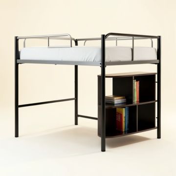 Aime Loft Bed With Bookcase (synthetic illustration; no displayed measurements)