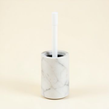 Natural Marble 14.5In . H Free Standing Toilet Brush And Holder (synthetic illustration; no displayed measurements)