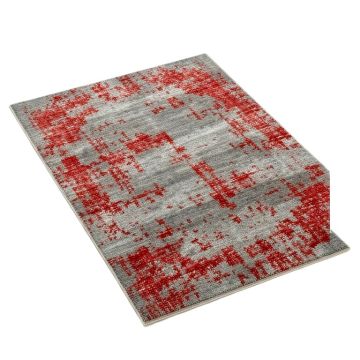 Anne Abstract Gray/Red Area Rug